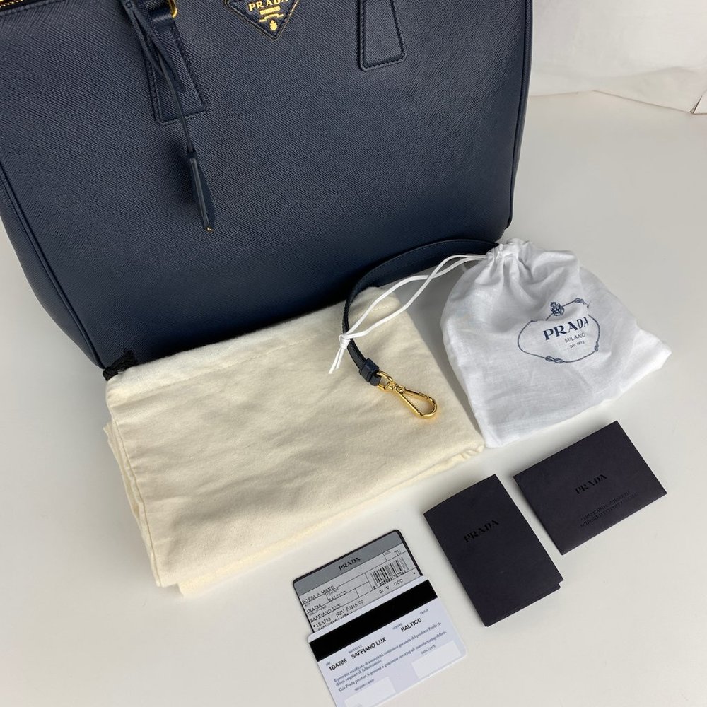 New Prada Galleria Lux Baltico Double Zip Tote - Picture 5 of 9